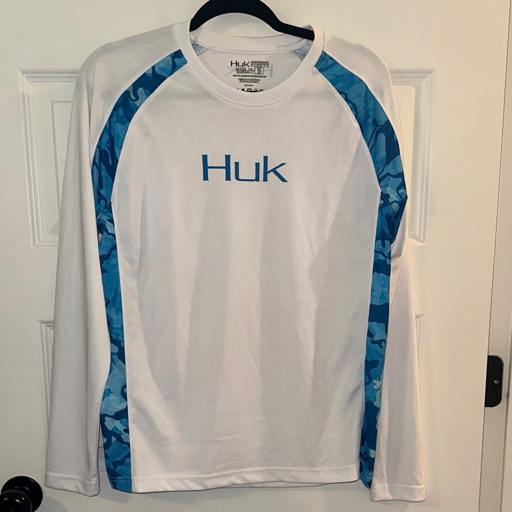 Huk Men's Long Sleeve Shirt in White and Blue